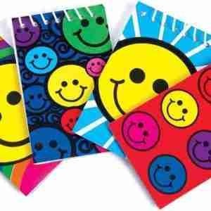 Smiley Face Notepads, 12/Pk – Mini Emoji Memo Pads for Kids, Party Favors & Classrooms