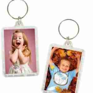 Clear Photo Keychains, 12/Pk – DIY Plastic Key Ring Frames for Photos, Party Favors & Personalized Gifts