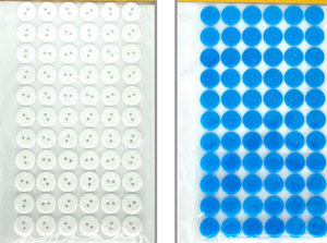 Adhesive Plastic Buttons Yellow 66/pcs