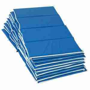 1" Tough Duty Folding Rest Mat - Blue 10 Pack