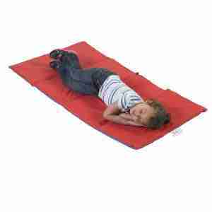 Angels Rest Nap Mat - 1" Red/Blue 4 Section Folding Mat