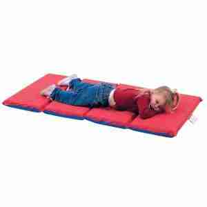 Angels Rest Nap Mat - 2" Red/Blue 4 Section Folding Mat