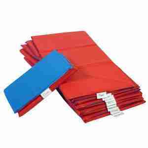 1" Infection Control? Folding Rest Mat - Red/Blue 10 Pack