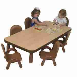 BASELINE® Toddler 60" x 30" Rectangular Table & Chair Set - 3 Colors