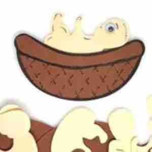 Baby Moshe foam shapes for Hanukkah and Jewish holiday classroom crafts, soft colorful foam cutouts