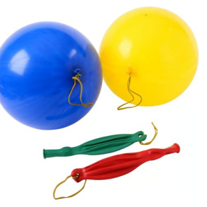 Rubber punch balls bulk pack with colorful inflatable balls and elastic cords for kids play and party favors