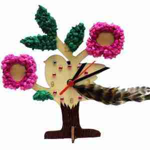 Wood Bird Clock Picture Frame