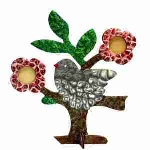 Wood Floral Tree Picture Frame